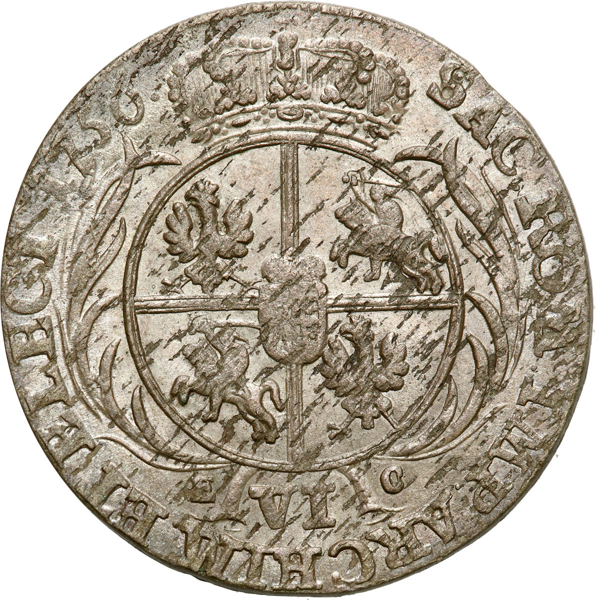 August III Sas. Szóstak (6 groszy) 1756 Lipsk